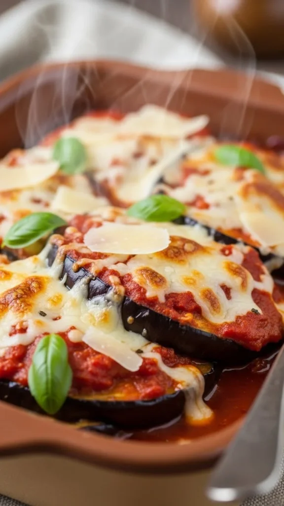 Cheesy Eggplant Parmesan Bake