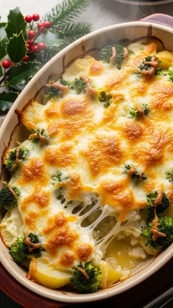 Cheesy Potato & Broccoli Holiday Bake
