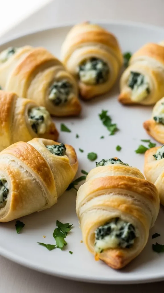 Cheesy Spinach Crescent Bites