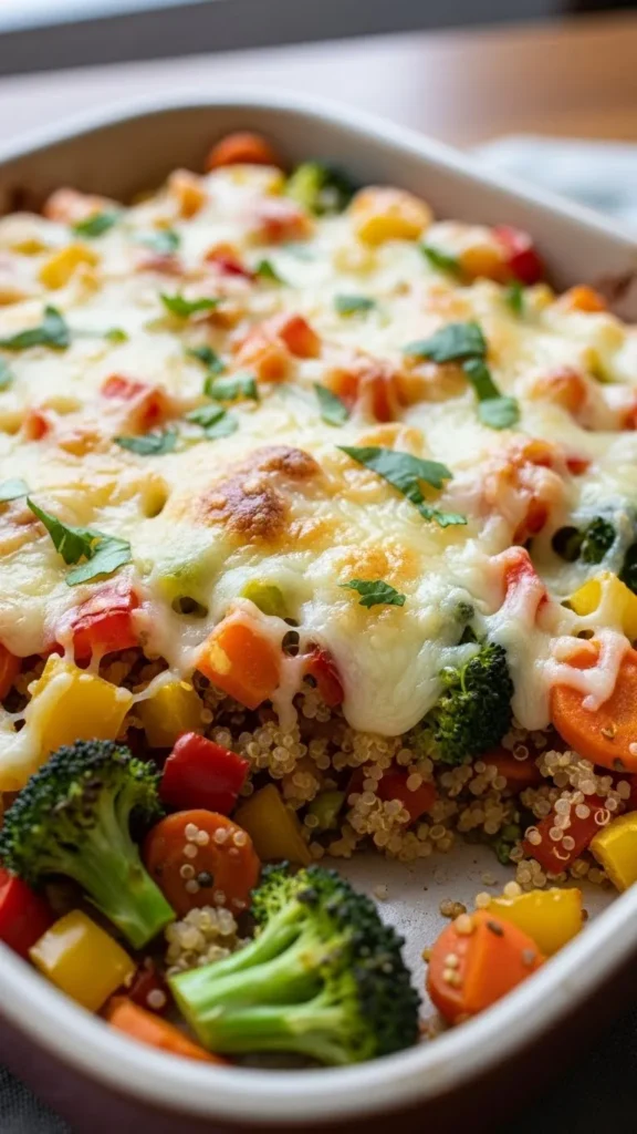Cheesy Veggie Quinoa Bake