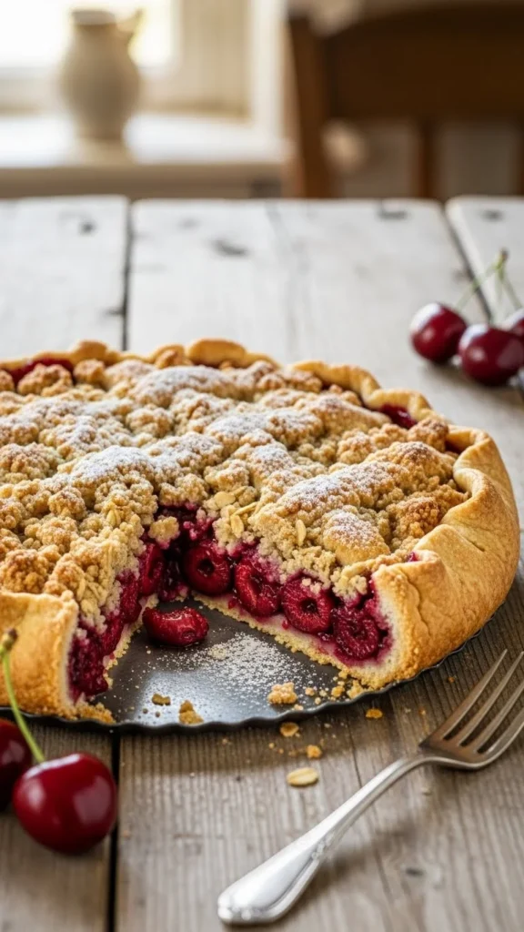 Cherry Crumble Tart