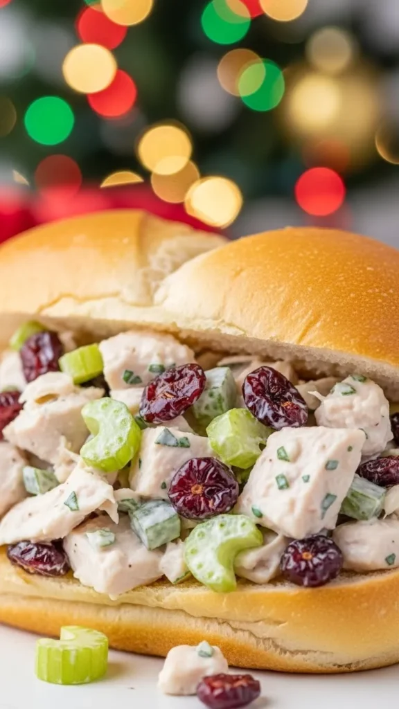 Chicken Salad with Cranberries Sandwich