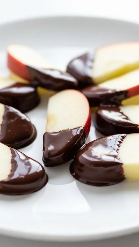 Chocolate-Covered Apple Slices
