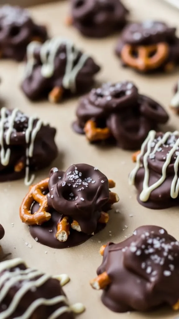 Chocolate Covered Pretzel Clusters