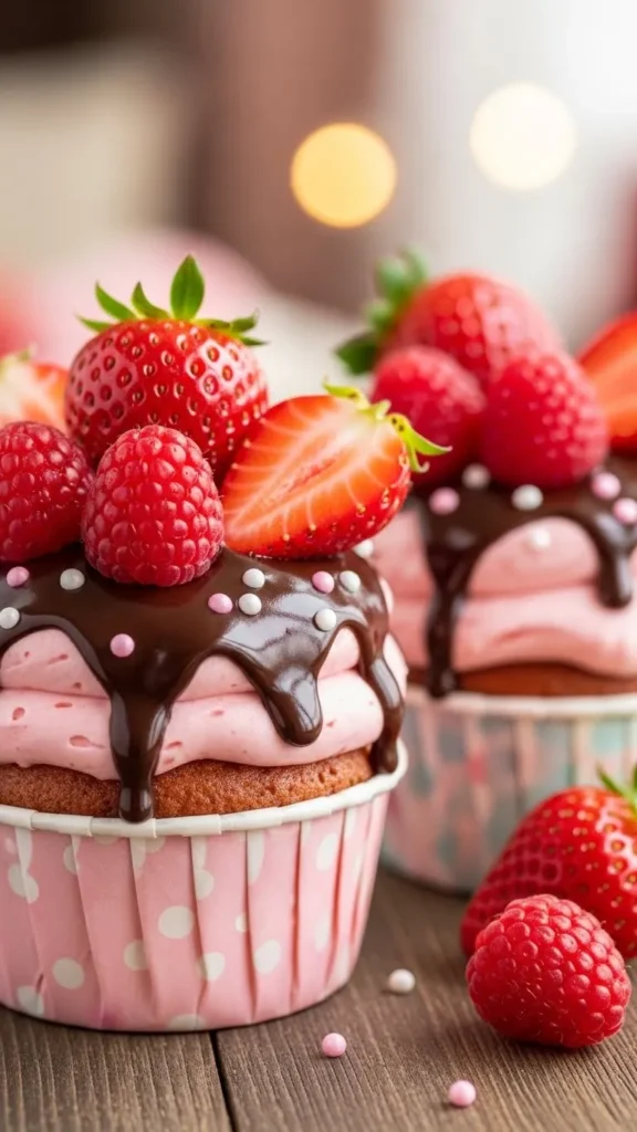 Chocolate Covered Strawberry Cupcakes