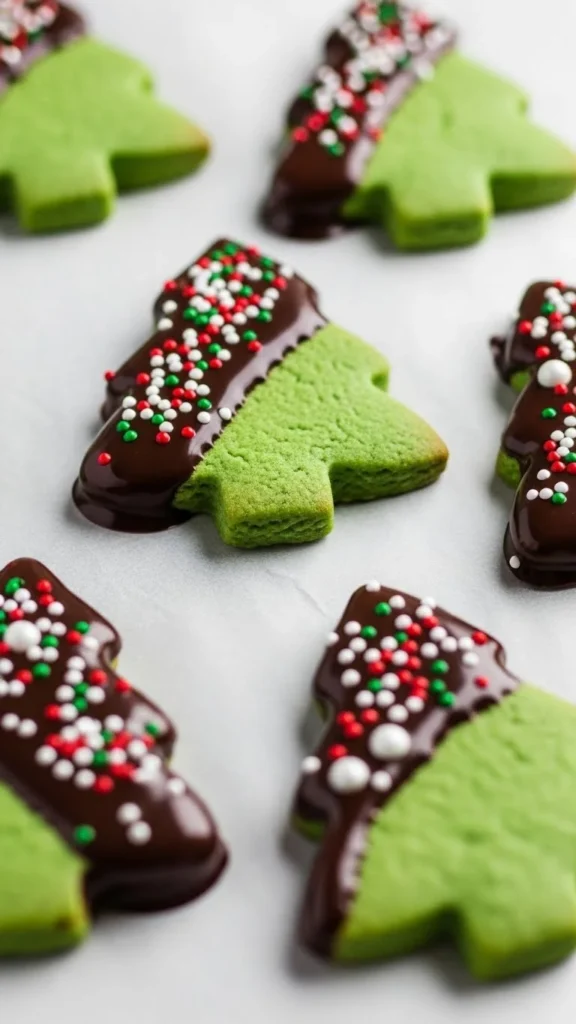 Chocolate Dipped Christmas Trees