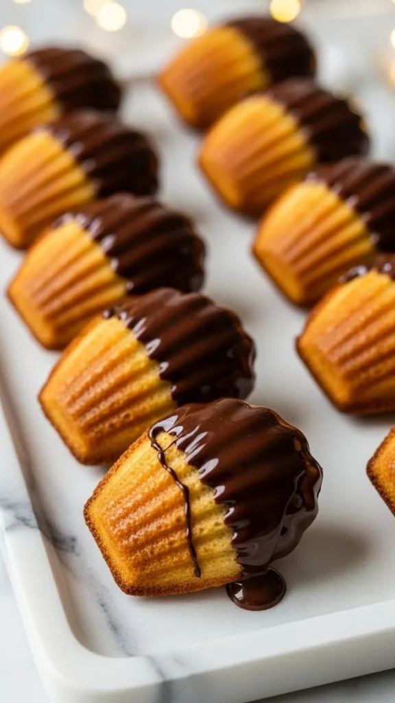 Chocolate-Dipped Madeleines