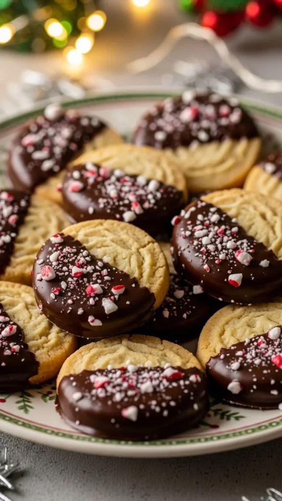 Chocolate-Dipped Shortbread Cookies