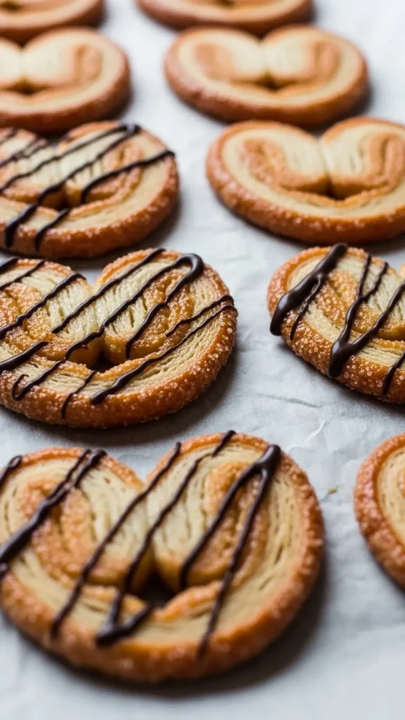 Chocolate Drizzle Christmas Palmiers