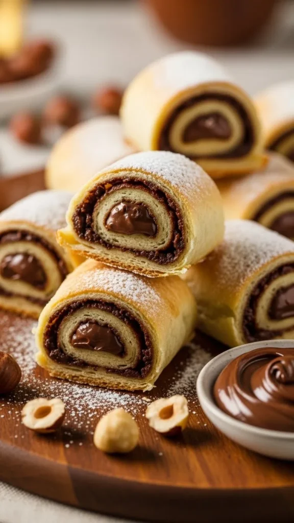 Chocolate Hazelnut Pastry Rolls