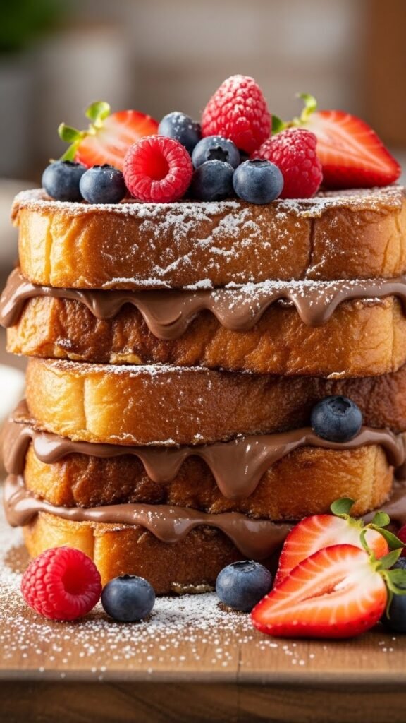 Chocolate Hazelnut Stuffed French Toast