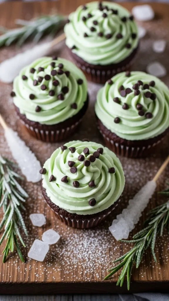 Chocolate Mint Chip Cupcakes