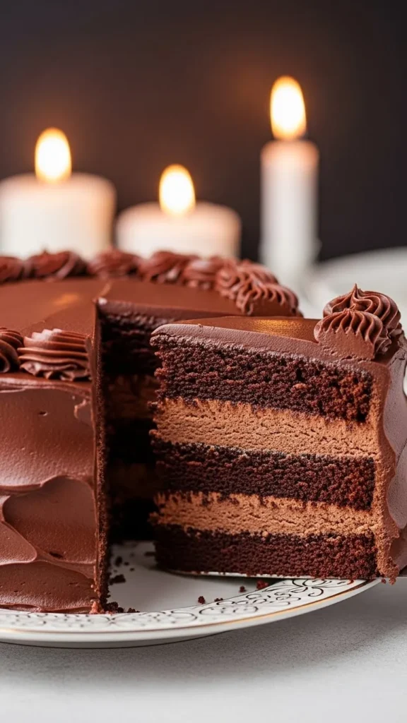 Chocolate Mousse Valentine Cake