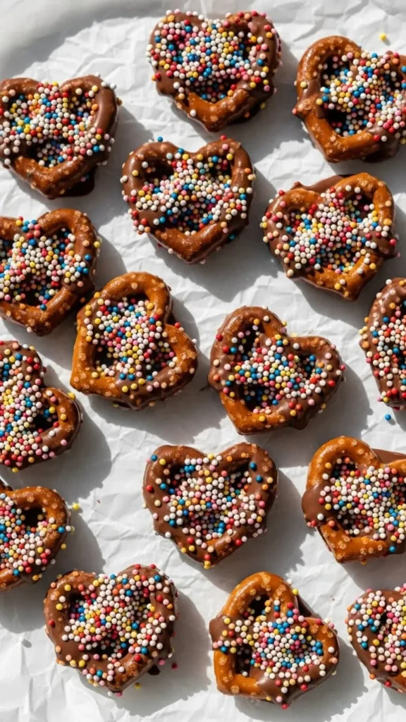  Chocolate Pretzel Hearts