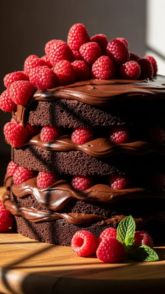 Chocolate Raspberry Christmas Cake