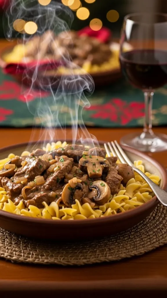  Christmas Beef and Mushroom Stroganoff