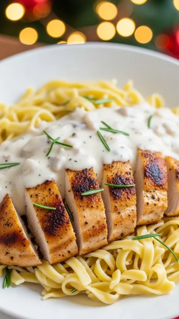  Christmas Chicken Alfredo Noodles