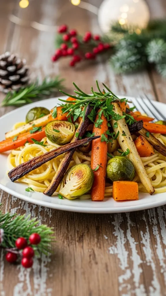 Christmas Roasted Veggie Noodle Bowl