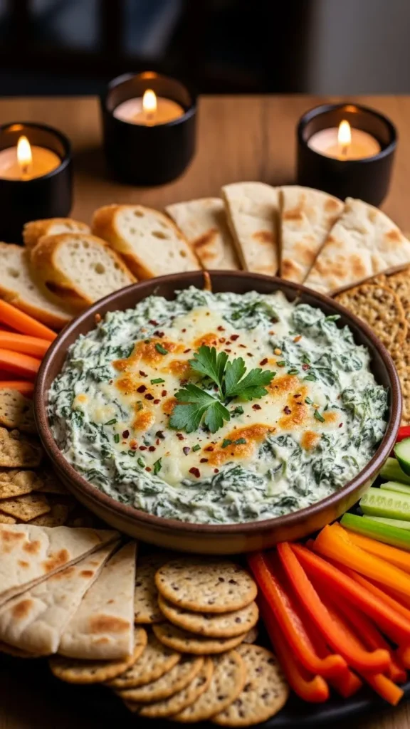 Christmas Spinach Dip Board