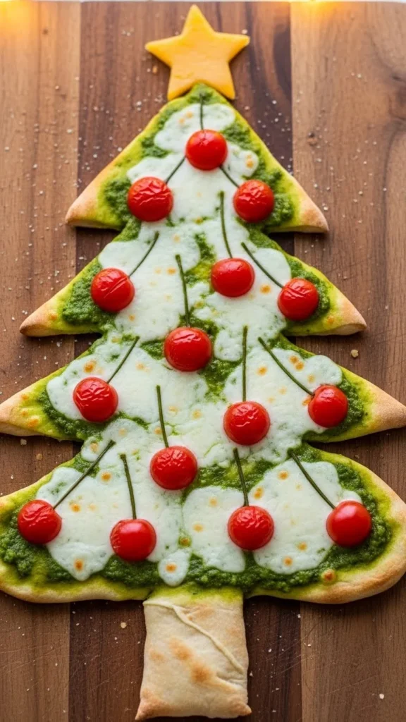  Christmas Tree Pesto Pizza