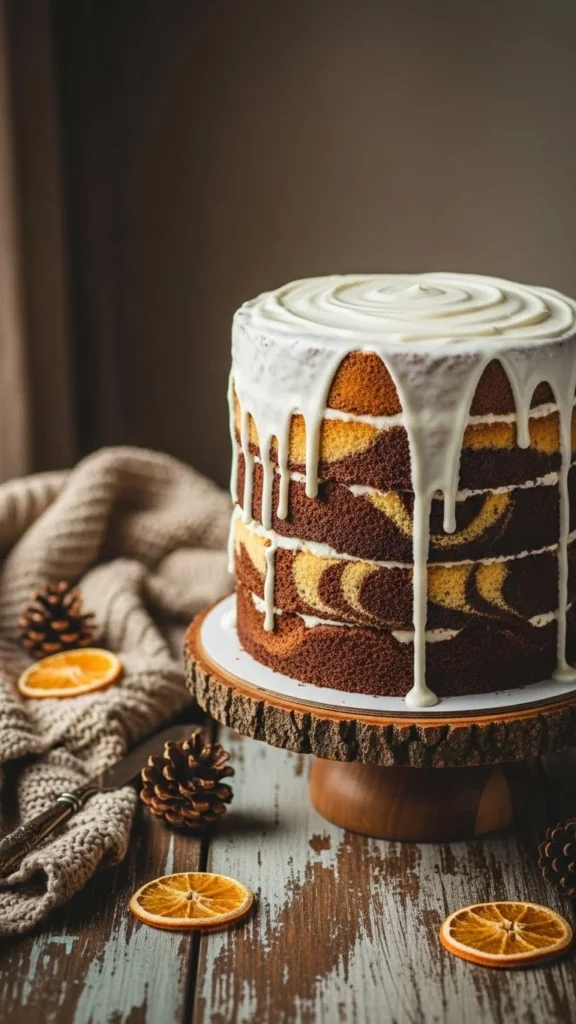 Cinnamon Roll Christmas Cake