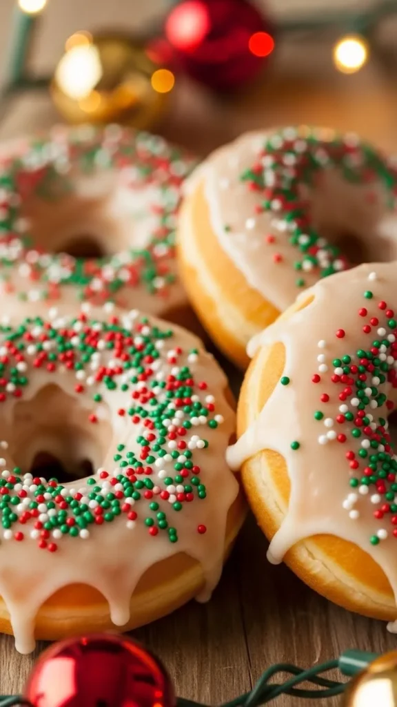 Classic Christmas Glazed Donuts