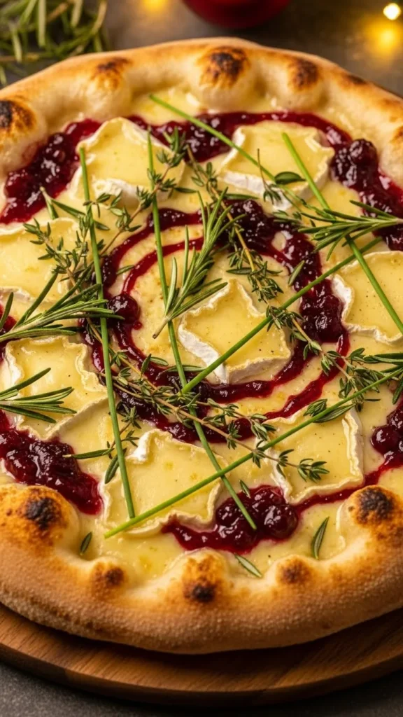  Cranberry Brie Christmas Pizza