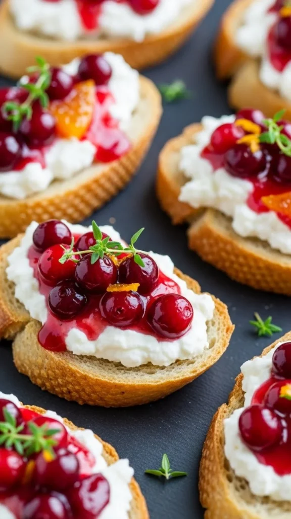 Cranberry Goat Cheese Crostini