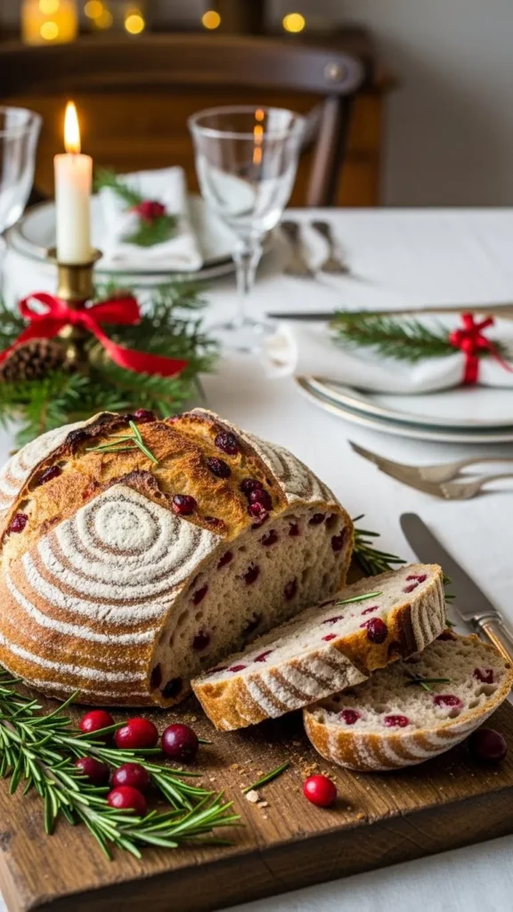 Cranberry Rosemary Savory Christmas Loaf