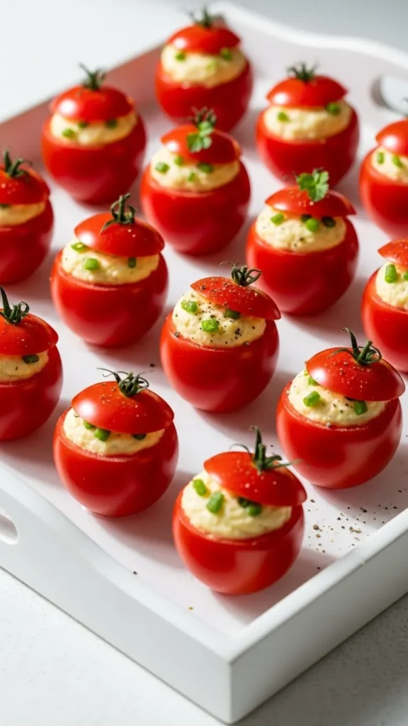 Cream Cheese Stuffed Cherry Tomatoes