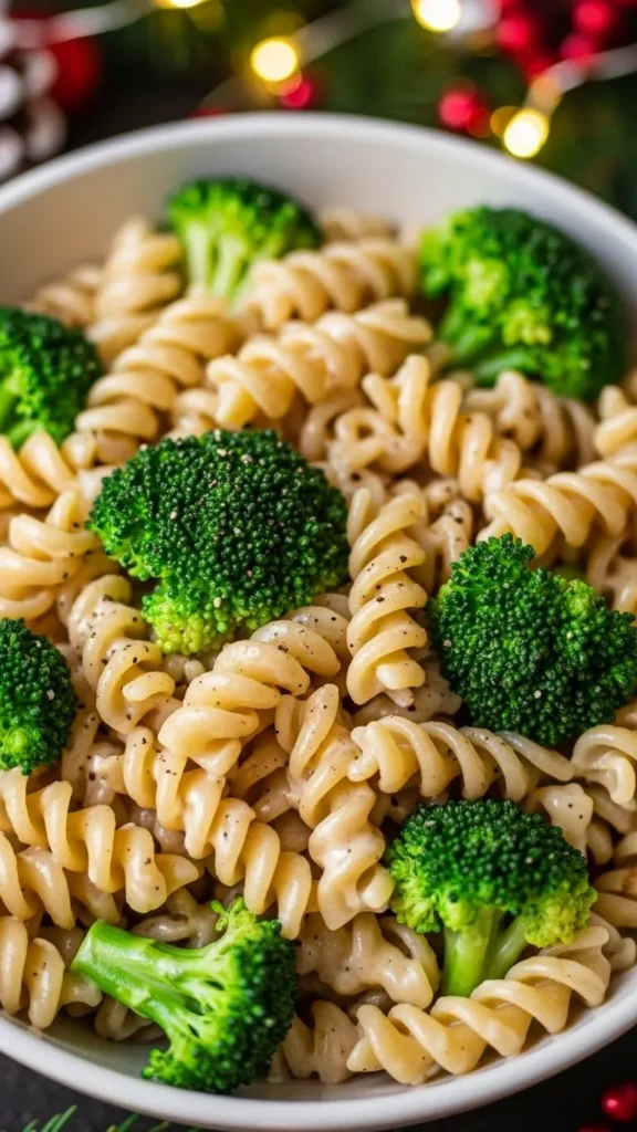 Creamy Broccoli Christmas Fusilli
