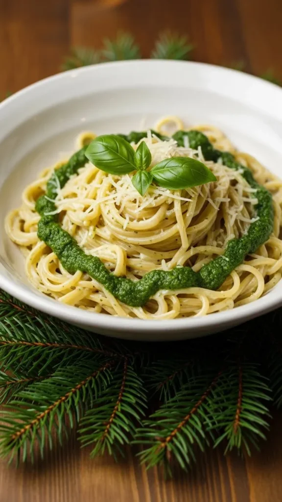 Creamy Christmas Pesto Alfredo