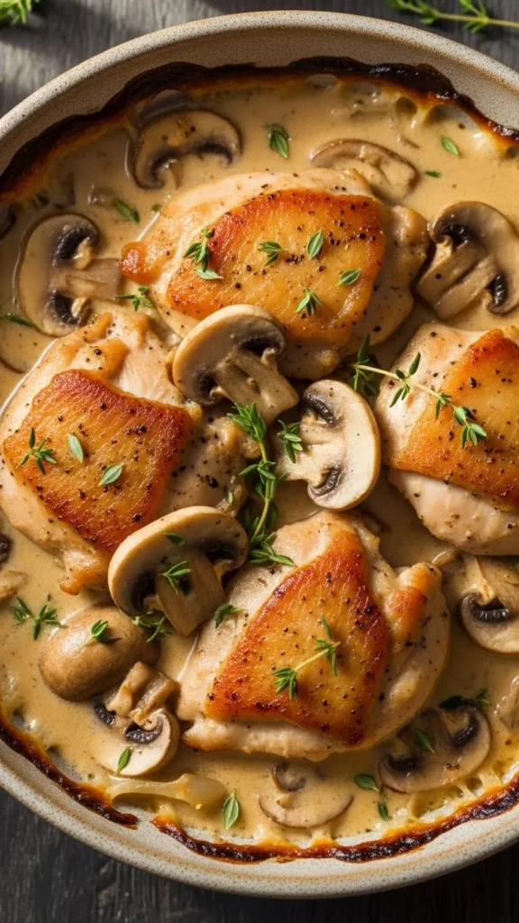 Creamy Mushroom Christmas Chicken