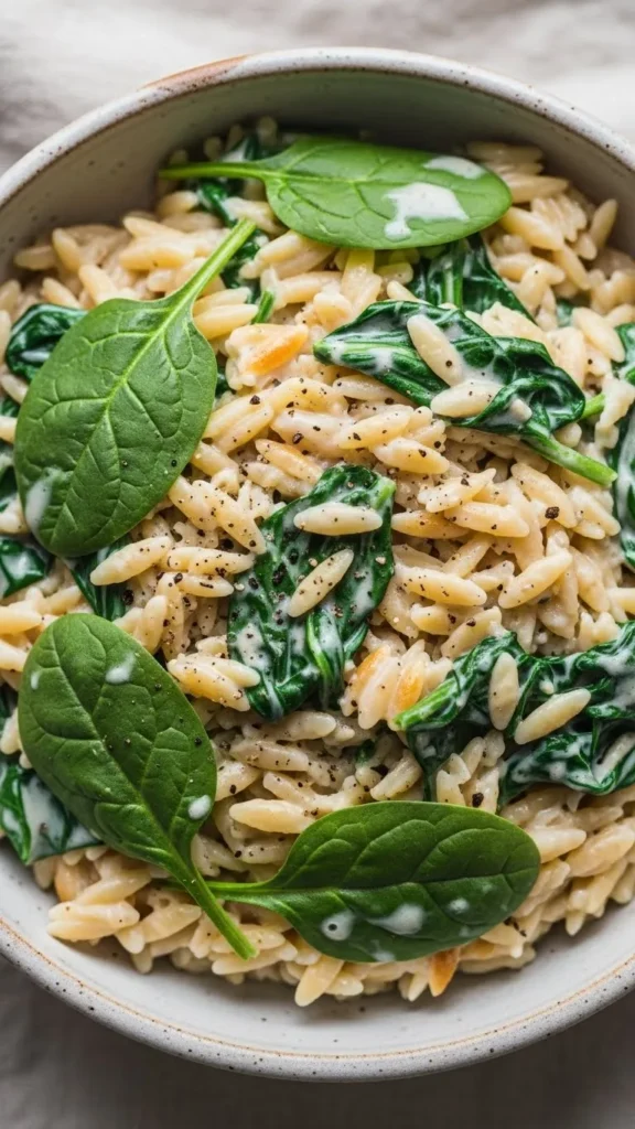 Creamy Spinach Orzo