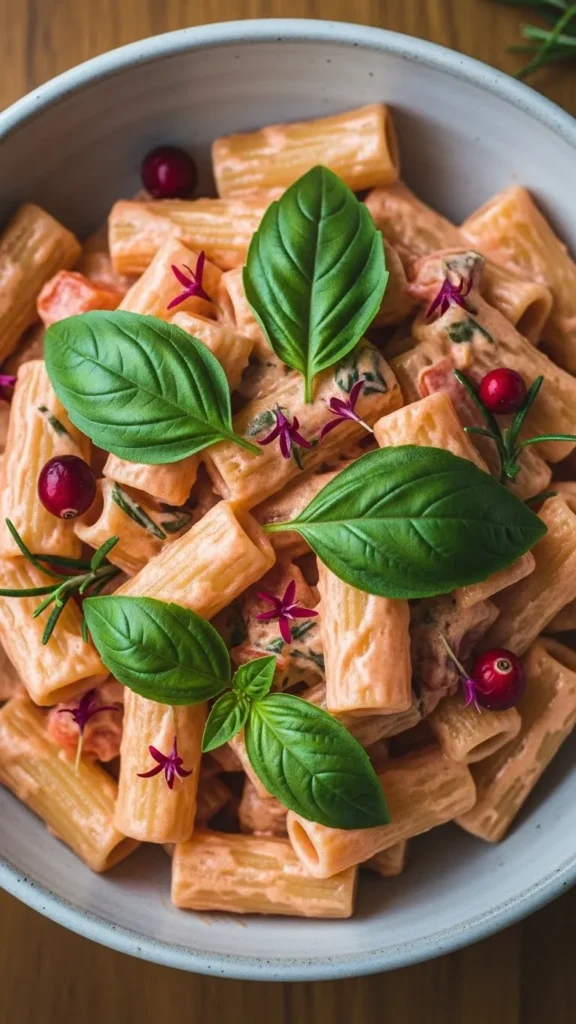 Creamy Tomato Christmas Rigatoni