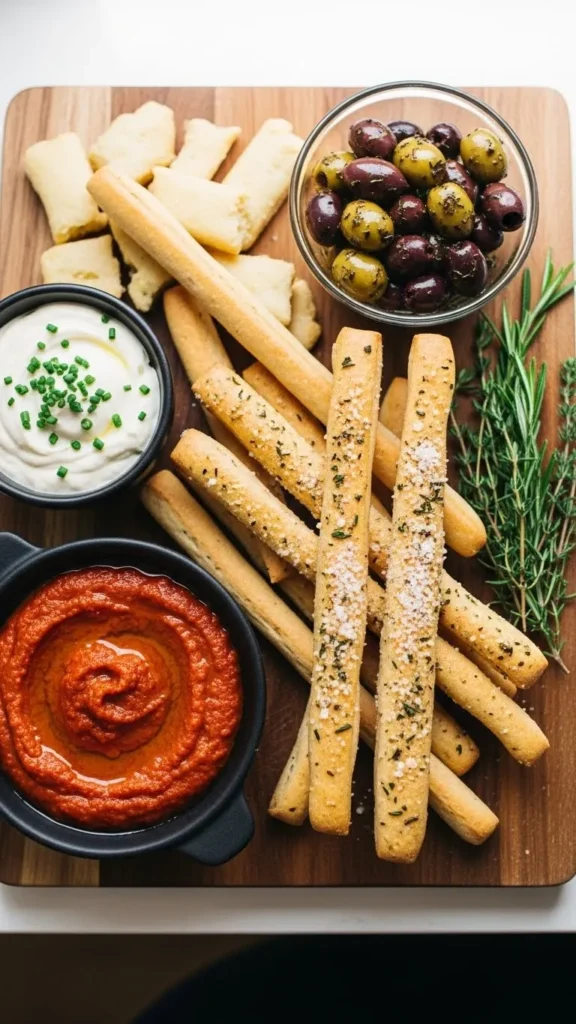 Crispy Breadstick & Dip Board