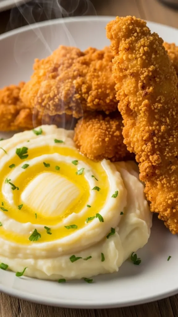  Crispy Chicken Tenders with Mashed Potatoes