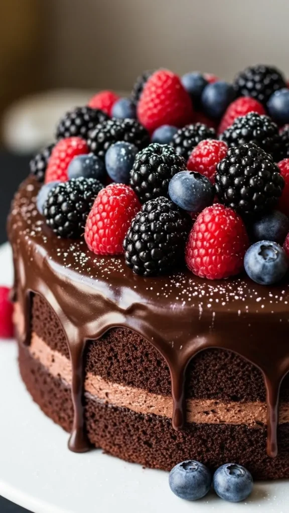 Dark Chocolate Berry Cake