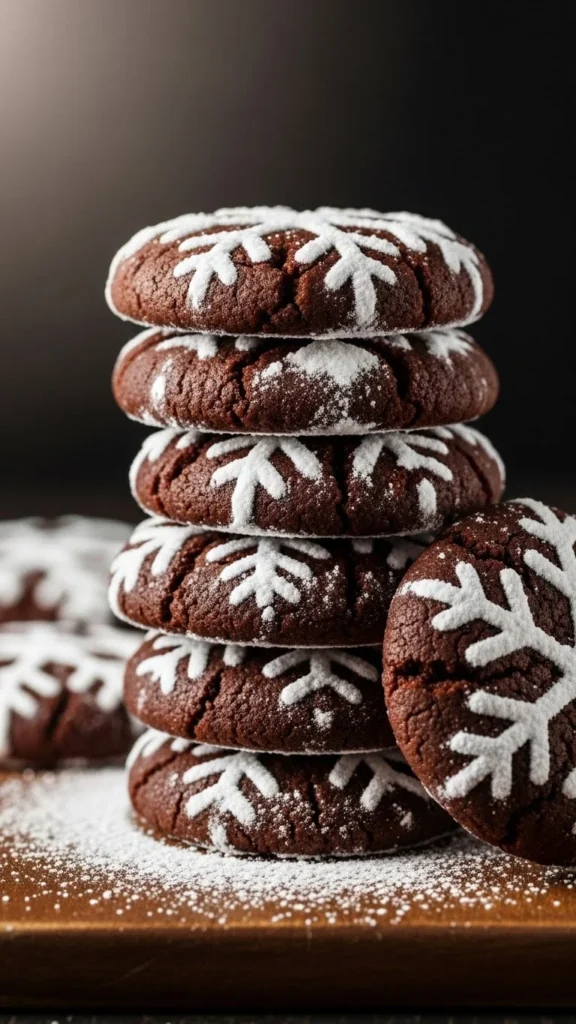 Double Chocolate Snowflake Cookies