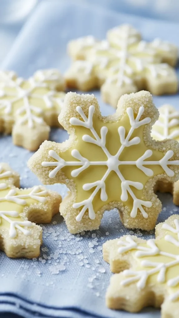 Frosted Lemon Snowflake Cookies