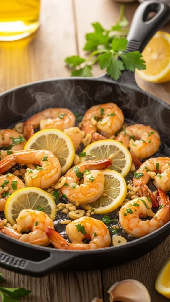 Garlic Lemon Shrimp Skillet
