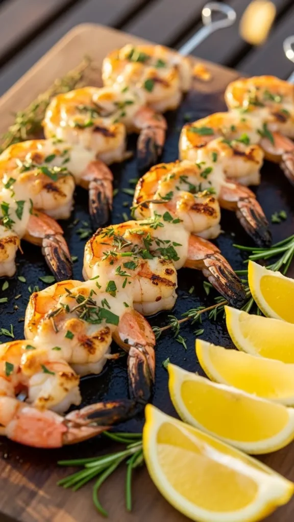 Garlic Parmesan Shrimp Skewers