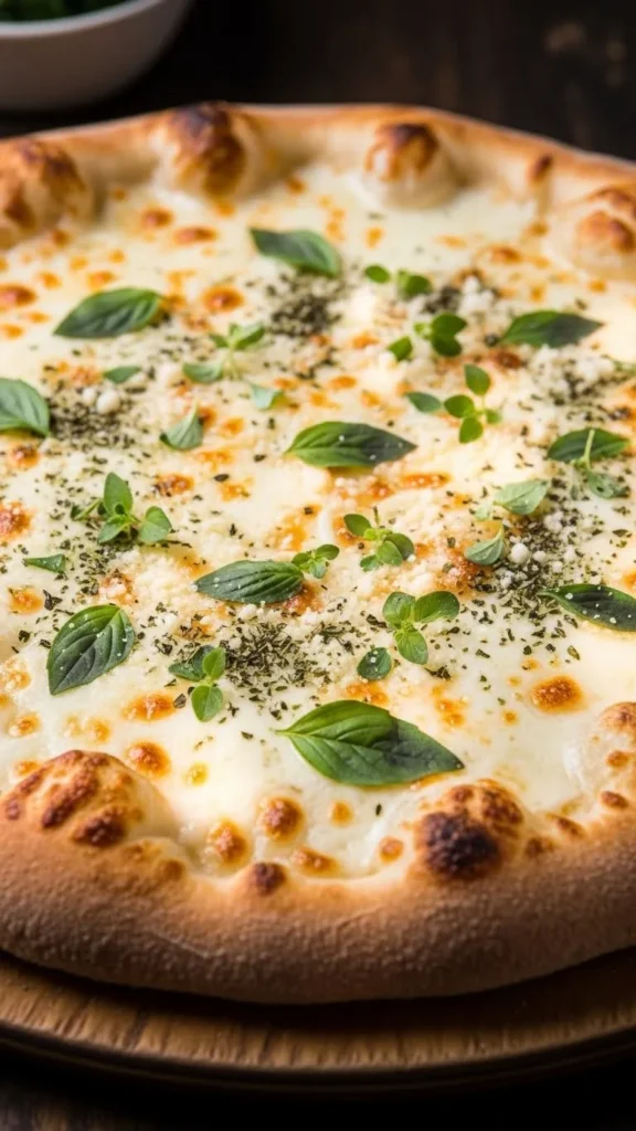 Garlic White Christmas Pizza