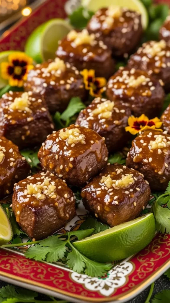 Ginger-Honey Christmas Beef Bites