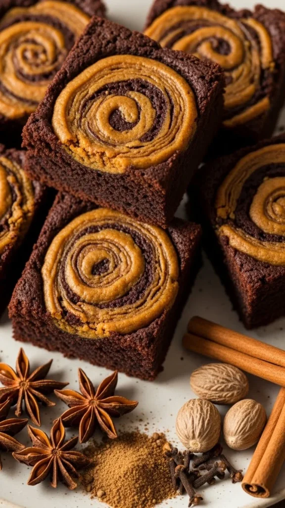 Gingerbread Swirl Brownies