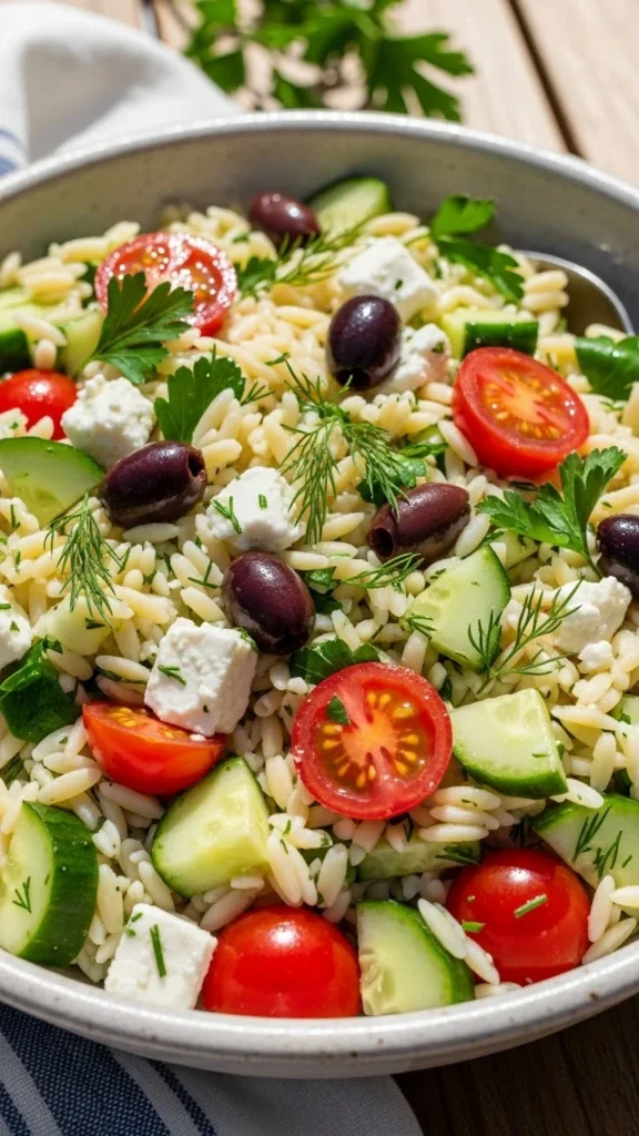 Greek Veggie Orzo Salad