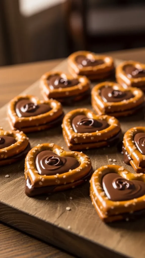 Heart Pretzel Chocolate Bites