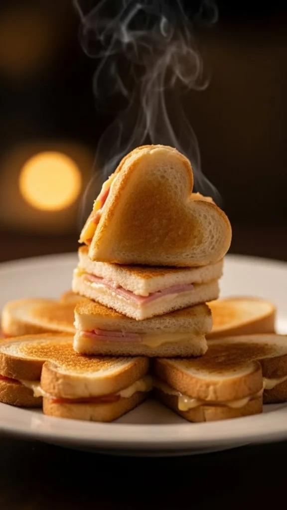 Heart-Shaped Grilled Sandwich Bites