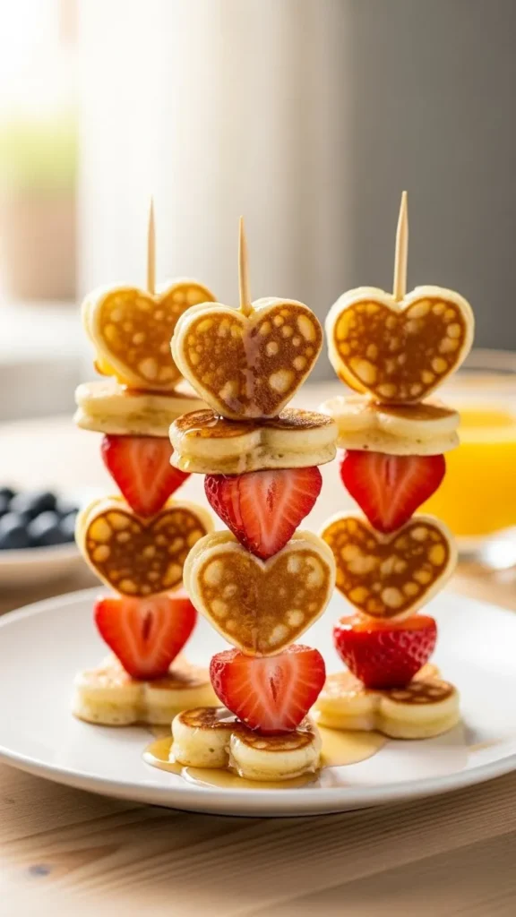 Heart-Shaped Pancake Skewers