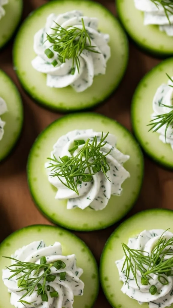 Herbed Cream Cheese Cucumber Bites